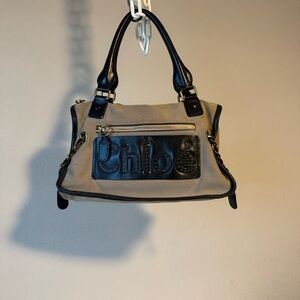 Chloe Black and Tan Satchel